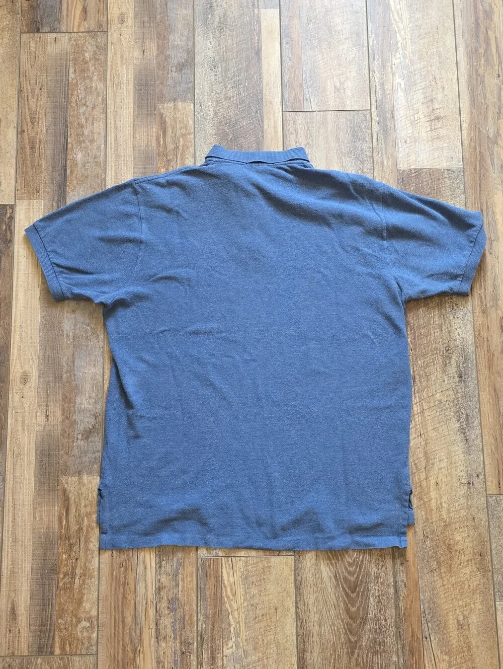 Polo Ralph Lauren - Vintage 90s Heavy Cotton Pique Polo Shirt - XL - Slate Blue